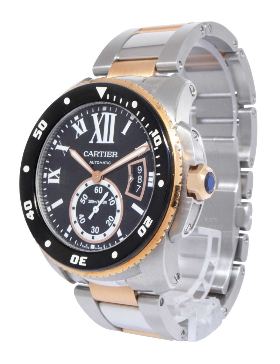 Cartier カルティエ　カフス　ラウンド　ゴールド　黒　#A-190 Cartier Calibre Diver 18k Rose Gold/Steel Black 42mm Watch B