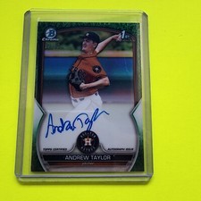 Andrew Taylor 2023 Bowman Chrome 1st Auto Green Grass Refractor card # 82/99
