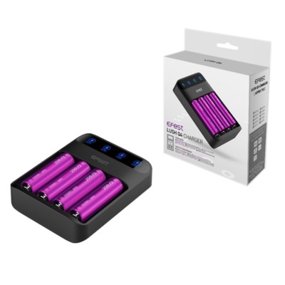 Efest Lush Q4 Ladegerät für Lithium-Ionen Akkus der Größen von 10440 bis 26650