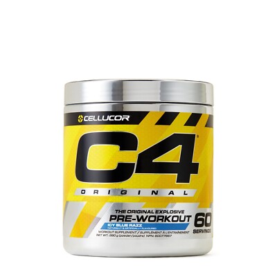 Cellucor C4 Original Icy Blue Razz 390g / 60 serv 10/25 + Samples