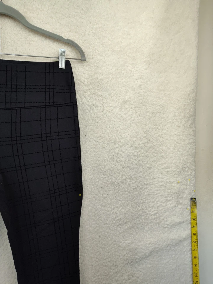 Leggings Liz Claiborne Studio para mujer medianos negros a cuadros mezcla de rayón elásticos ajustados Foto 3 de 4