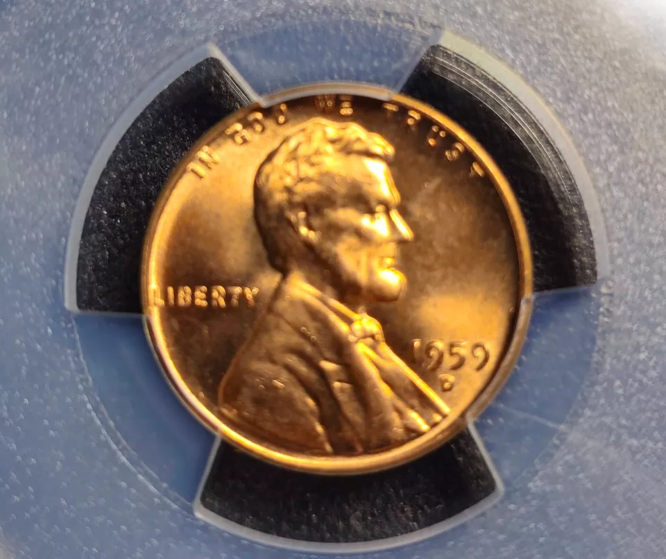 Lincoln 1st Memorial 1c Cent Penny 1959-D PCGS MS67RD Crack On Skull "L" On Rim - Image 3 of 4