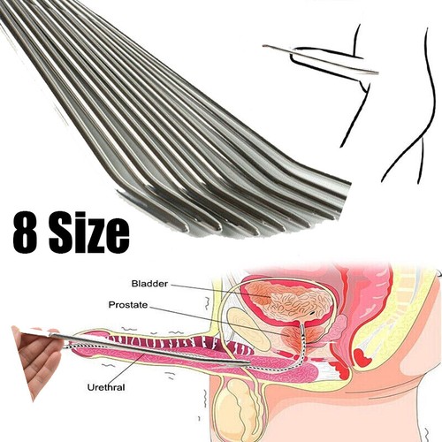 8 Size Metal Rod Sounding Dilator Penis Male Sounds Sex Plug Stretcher Cock BDSM - Picture 5 of 28
