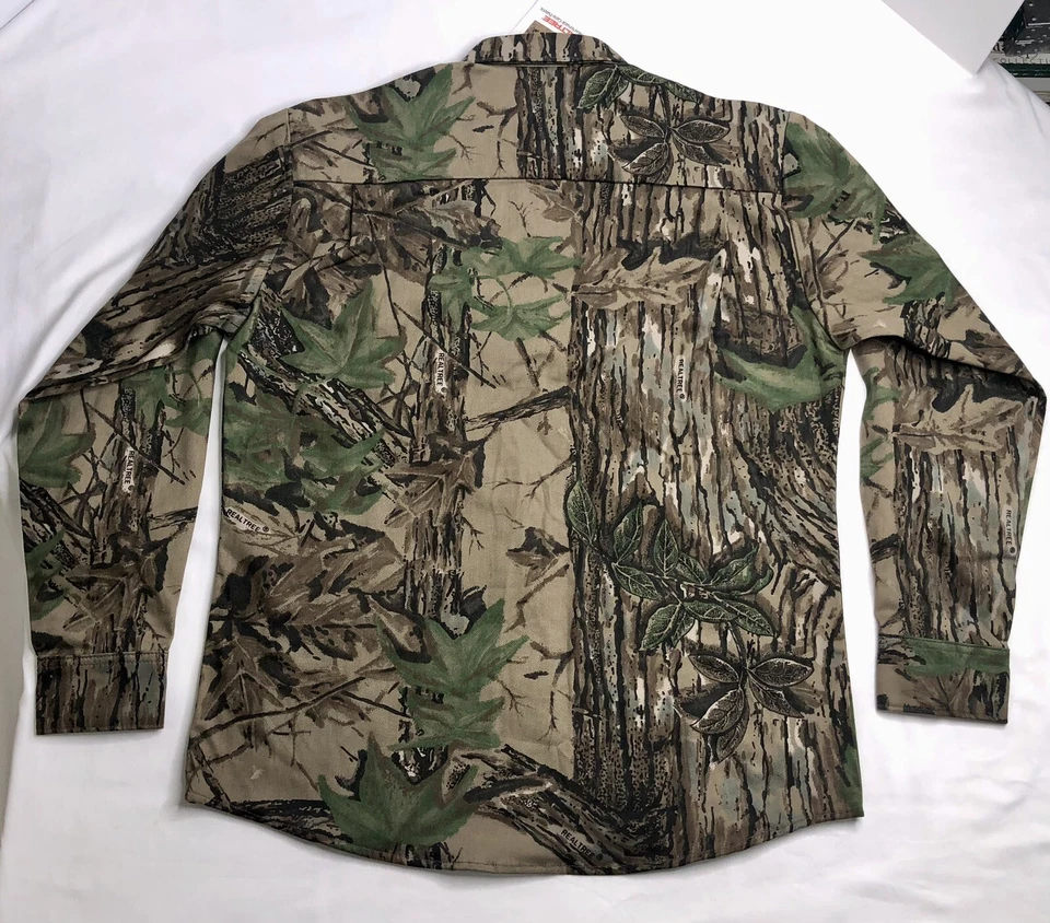 Walls Realtree Camo L/S Hunting Shirt Cotton Chamois Sz M Reg. USA Made Vintage - Image 2 of 4