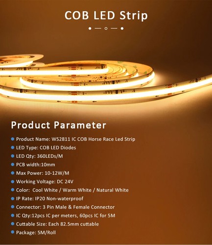 COB Running Water Flowing LED Strip Lights WS2811 IC DC24V Horse Race Sequential - Picture 19 of 23