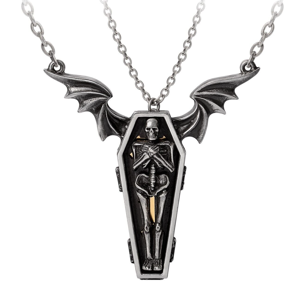 アクセサリー Alchemy gothic R40T The Grim Hood Alchemy Gothic Undying Homage Pendants 2in1 Necklaces Coffin