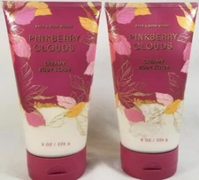 Bath Body Works PINKBERRY CLOUDS Creamy Body Scrub 8 oz Lot of 2 80s 8