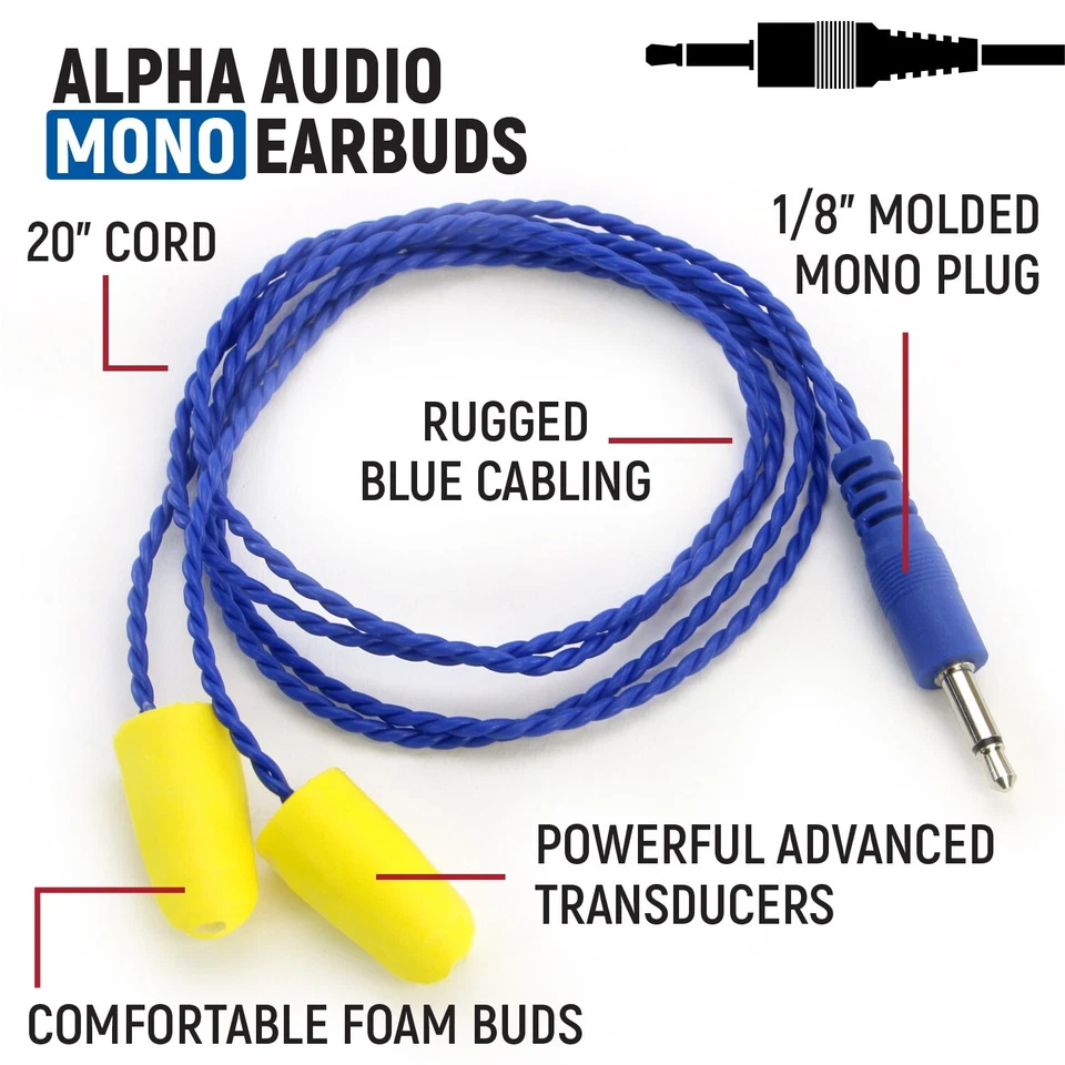 Racing Ear Buds Mono for NASCAR IMSA Racing Radios Communications Electronics - Image 2 of 4