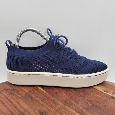 Born Sunburst Shoes Women's 7M Blue White Knit Comfort Lace Up