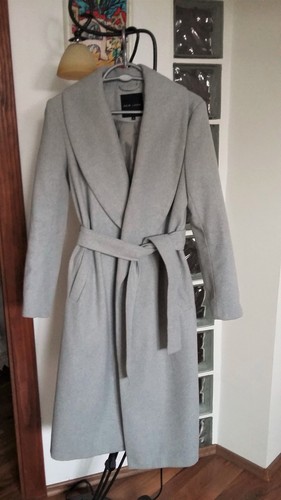 New Look grey shawl collar wrap robe 