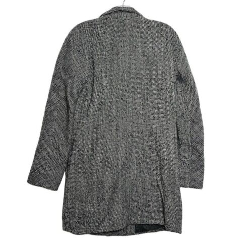 Express Tweed Jacket Winter Coat Black White Gray Zipper Button Size Medium - Picture 2 of 7