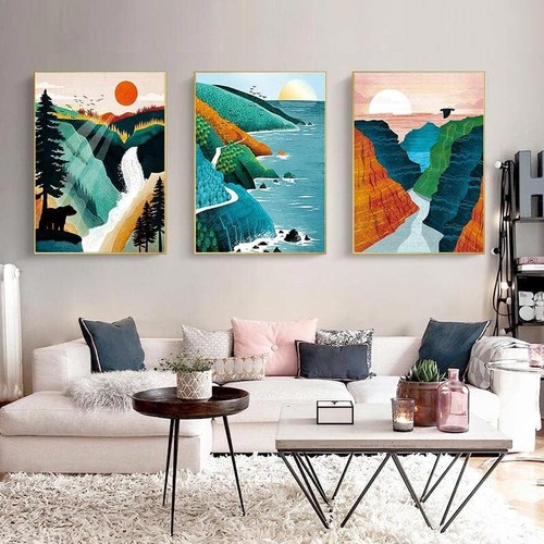 DIY Diamond Painting Set BERGLANDSCHAFTEN für Erwachsene Kinder 25x35cm 6er Pack - Bild 4 von 9