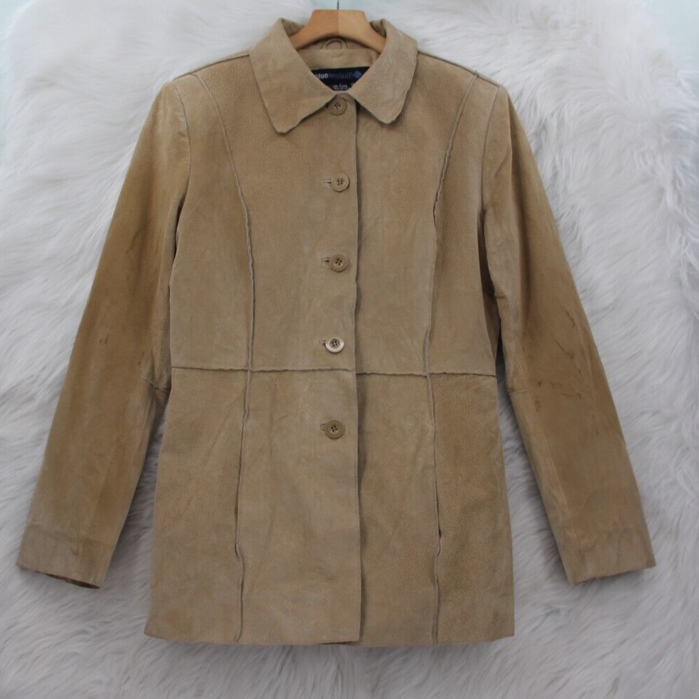 Vintage 90's Y2K Blue Asphalt Suede Jacket Womens Large