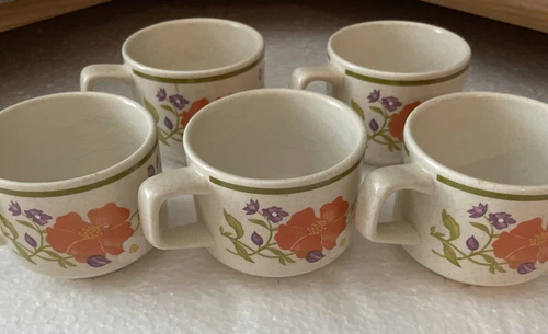 Temper-ware By Lenox Summer Wind Set Of 5 Coffee Cups Tea Mugs
