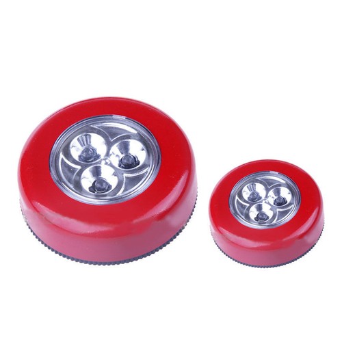 2 Pack Stickon Push Light 3LED Batterypowered Night Light Red eBay