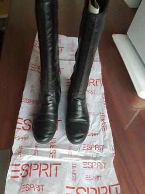 Damen Stiefel Esprit Schwarze Boots ESPRIT Schnürstiefelette