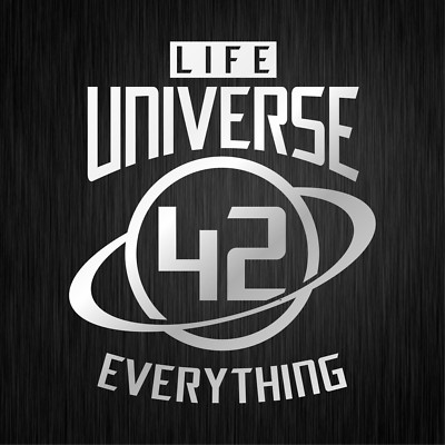 42 Answer Life Universe Everything Silber Auto PKW Vinyl Decal Sticker Aufkleber