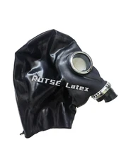 Latex Hood Rubber All-inclusive Closed Headgear Gas Mask Respirator Rear Zipper