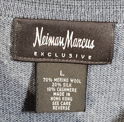 Neiman Marcus Herren Poloshirt Kaschmir Merinowolle Seide Mischung Langarm Gr. L - Bild 4 von 8