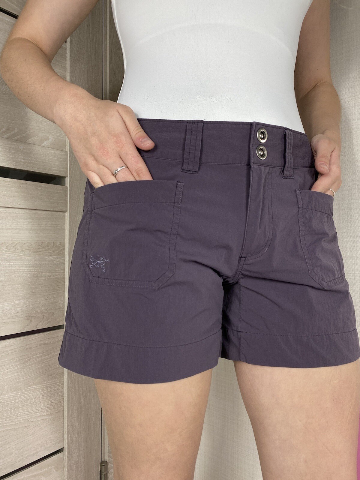 Arc'teryx Mini Pantaloncini Vintage Tasche Logo Ricamato Nylon Esterno Taglia S