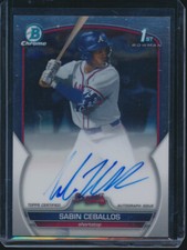 SABIN CEBALLOS AUTO 1st 2023 Bowman Chrome Autograph BRAVES Rookie Card RC