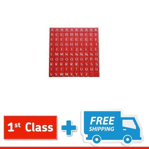 Figuritas Blanco Letras Completo Set 100 Piezas Plástico Rojo - Imagen 5 de 7