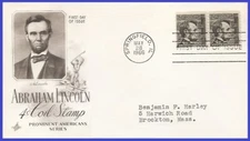 USA4 #1303 ADDR ARTCRAFT FDC STR2  Abraham Lincoln