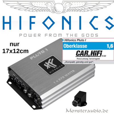 Hifonics Pluto I 375 Watt mini 1-Kanal Verstärker digital Subwoofer Endstufe