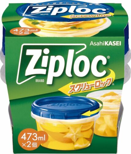Bulk Ziploc Screw Lock 473ml (2-pack) x 4 Set Microwave Safe Japan - Picture 2 of 9