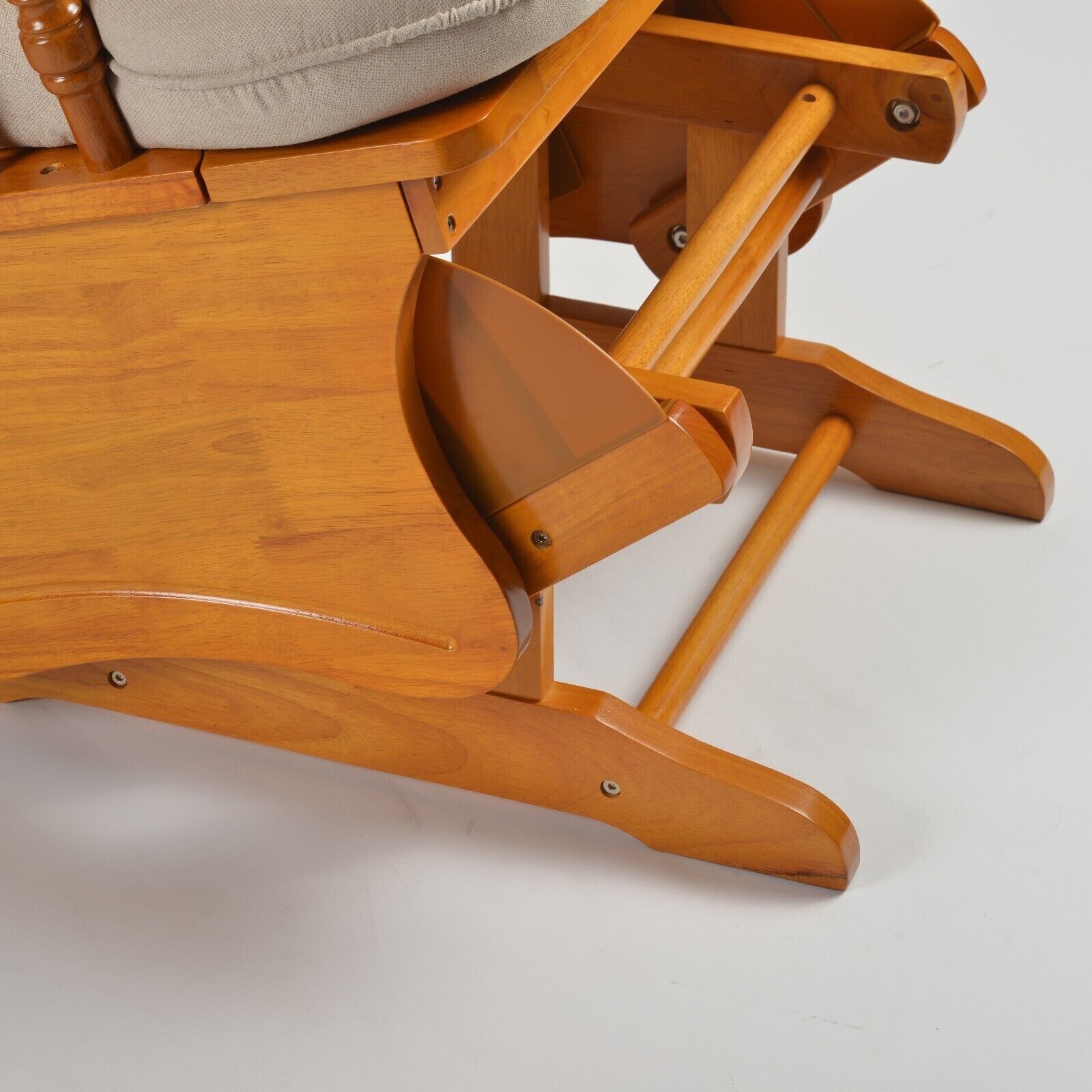 High Class Rubber Wood Glider Chair for Nursery+swing ottoman+cushions