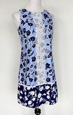 Eliza J  Linen Mix  Lace Front Shift  Dress NWT Retails $128 Price $69 Size 6