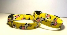 Wet Nose Designs Udderly Cute Cows Dog Collar on Bright Yellow Cow Moo Farm