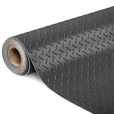 7.5' x17' PVC Garage Floor Mat Protector Flooring Rolls Waterproof Diamond Black