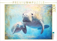 Calvendo Puzzle Manatee With Baby | 1000 Pieces, Finished Size 25.2 × 18.9 In (6
