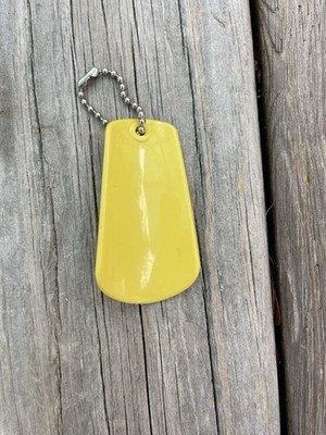 TUPPERWARE 3''  travel SHOE HORN vintage  key chain  -retro  gadget yellow