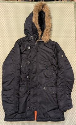 Alpha Industries N-3B Slim Fit Cold Weather Parka Jacket Black Men s Size Medium
