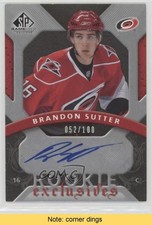 2008 SP Game Used Edition Rookie Exclusives 52/100 Brandon Sutter Auto READ 1t6
