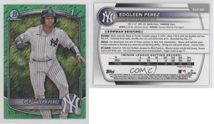 2025 Bowman Chrome Prospects Green Shimmer Refractor /99 Edgleen Perez #BCP-80