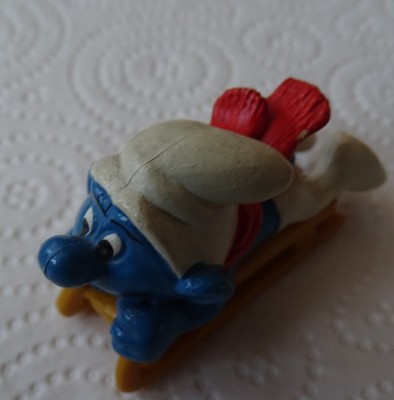 Schleich,Rennrodler mit Schlitten,1978, vintage,40201, Peyo Schlumpf W. Germany!