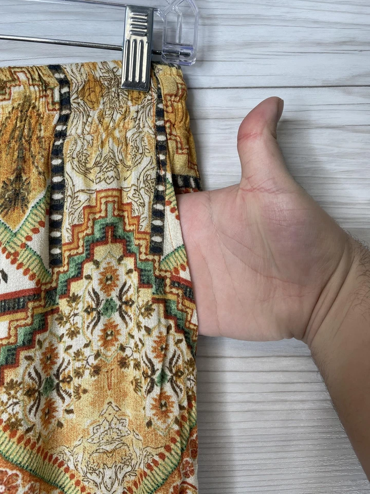 Christian Siriano New York Pants Womens Medium Boho Wide Leg Drawstring Pockets - Image 3 of 4