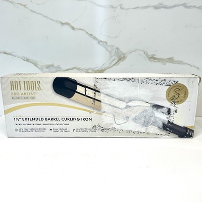Hot Tools Pro Artist 24K Gold 1.5'' Extended Barrel Curling Iron Perfect Curls