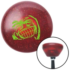 Green Big Grin Meme Red Retro Metal Flake Shift Knob w/ M16x1.5 Insert Shifter