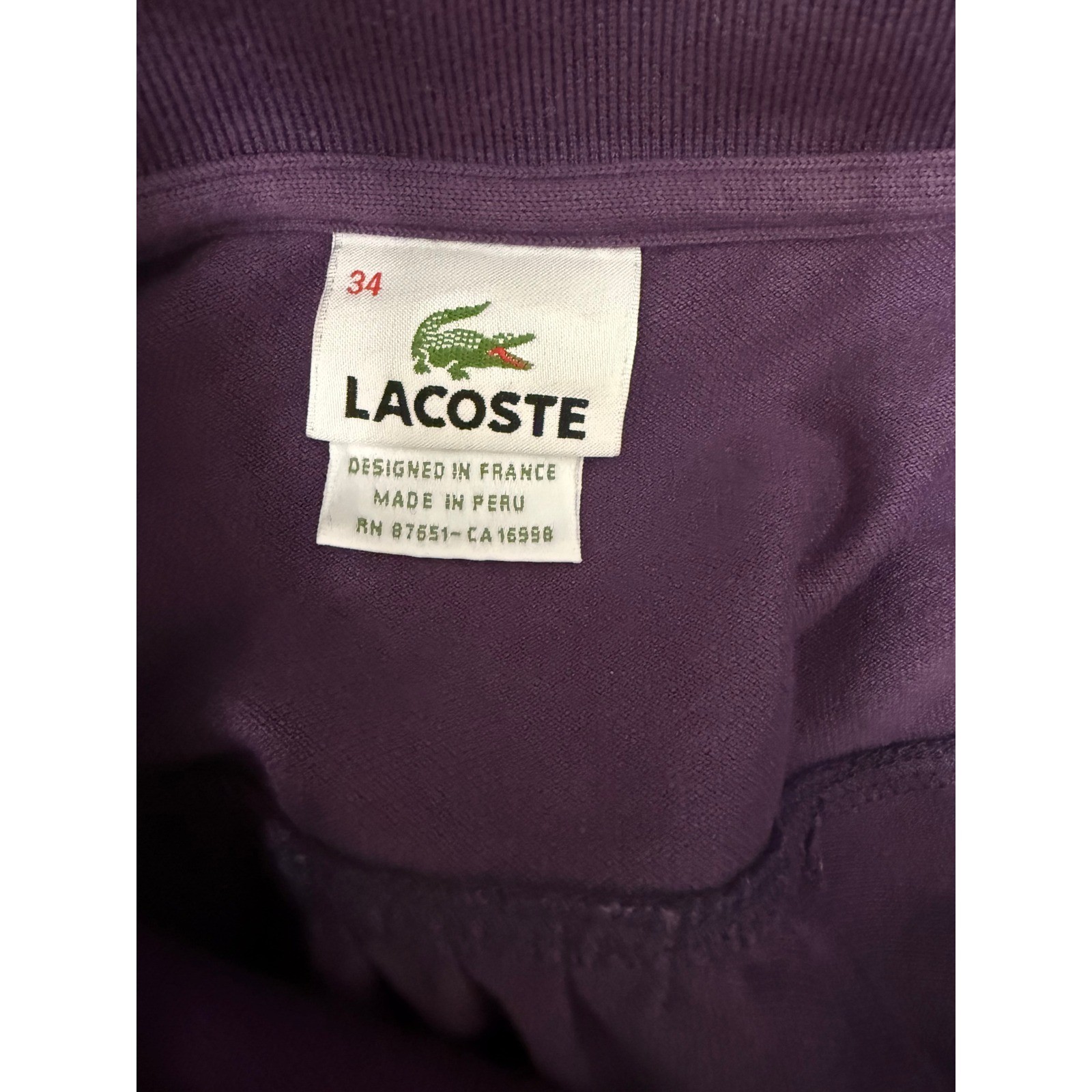 Lacoste Purple Cotton Pique 3/4 Sleeve Polo Dress Size 34 thumbnail 8