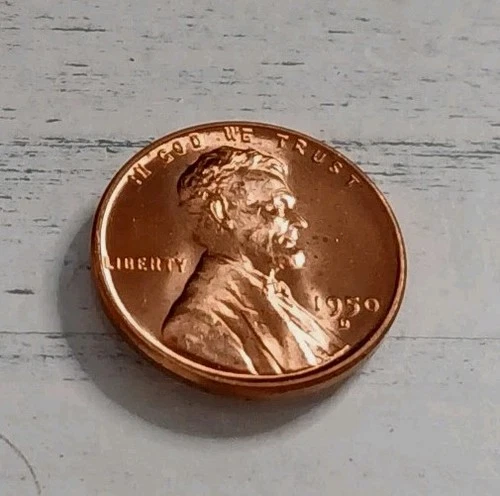 1950-D BU Blazing Red & Flashy Lincoln Wheat Cent ~ Free Shipping!
