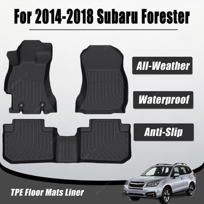 TPE 3D Floor Mats Liner 3PCS For 2014-2018 Subaru Forester X XS XT All-Weather