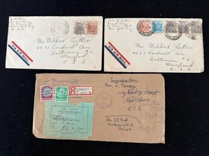 AIR MAIL International Cover Lot, Various Locations and stamps