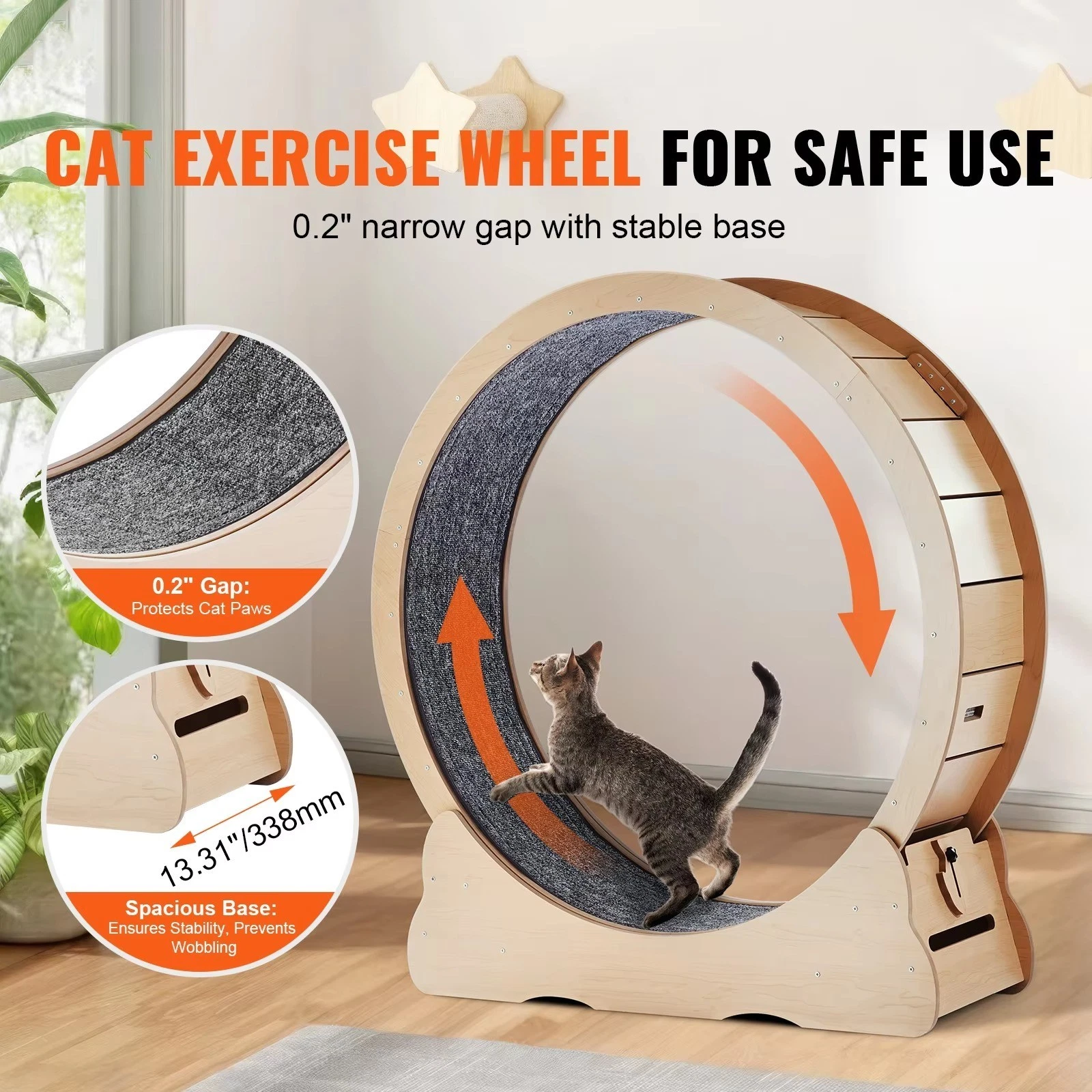 Wooden Cat Exercise Wheel Treadmill Large Indoor Running Wheel Pet
Opens in a new window or tab