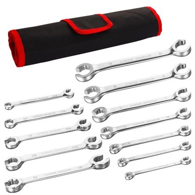 12-Piece Flare Nut Wrench Set, Metric & Standard, 12-Point Line Wrench Set 6 ...