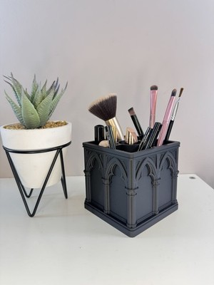Gothic Make-up Pinselhalter | Schwarz Kathedrale Stift & Zubehör Schreibtisch Organizer