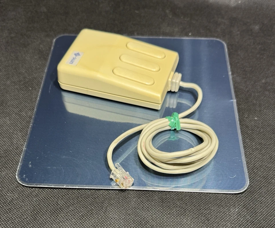 Sun 370-1091 Sun-3 M3 Mouse 3 Botones Conector RJ11, con Alfombrilla de Ratón de Metal 370-1368 Foto 3 de 4